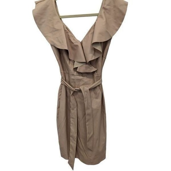 bebe Dresses & Skirts - NWT Bebe Womens Knee Length Sleeveless V Neck Zip Dress Beige Size S